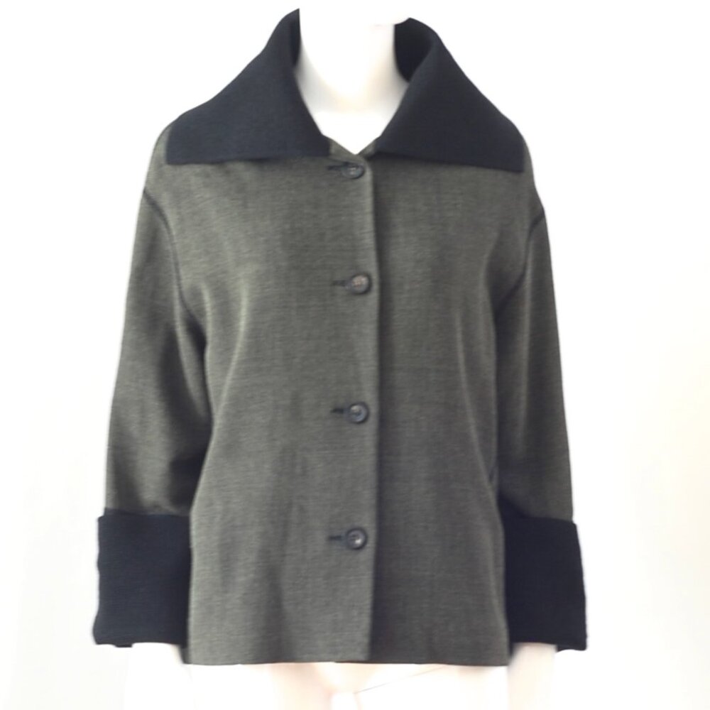 Annette Gortz Merino Wool Jacket With Knit Collar & Cuffs - Germany